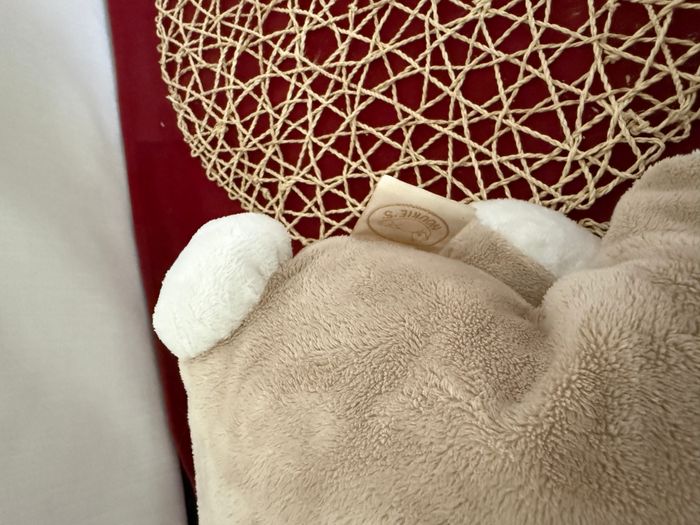 Noukie's Oscar & Léon Peluche lapin beige bleu train - photo numéro 2