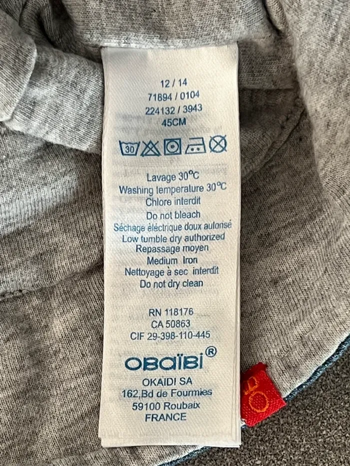 Bob chapeau jean avec attache taille 45cm Obaïbi - photo numéro 4