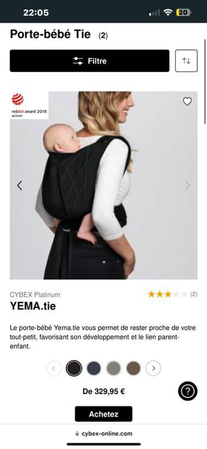 À vendre porte bébé cybex - photo numéro 3