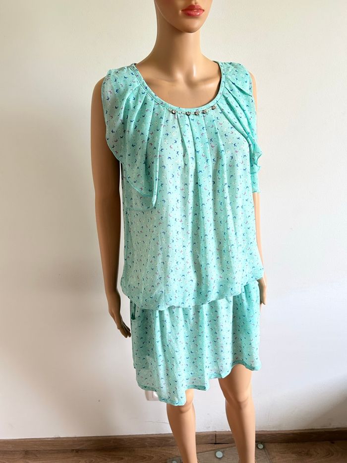 Robe turquoise sans manches Molly Bracken taille unique jamais portée - photo numéro 2