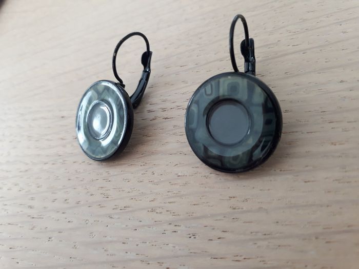 Parure collier + B.O fantaisie noir et blanc - neuf - photo numéro 6
