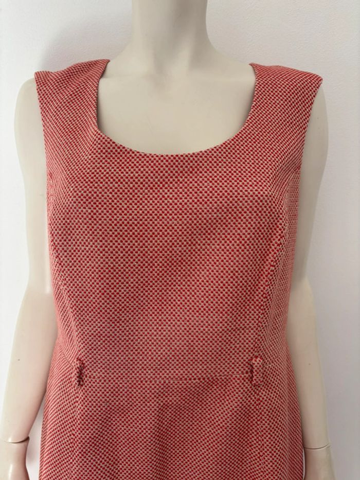 🌺Robe droite rouge et blanche vintage Taille XXL/44🌺 - photo numéro 3