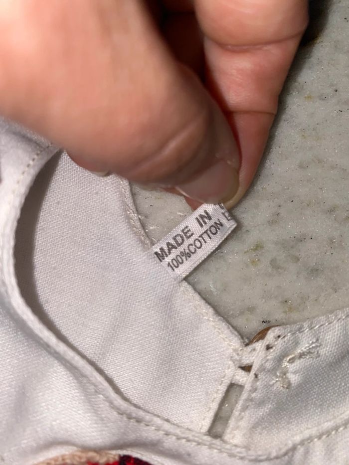 Jolie robe blanche brodée éléphant 1an - photo numéro 6