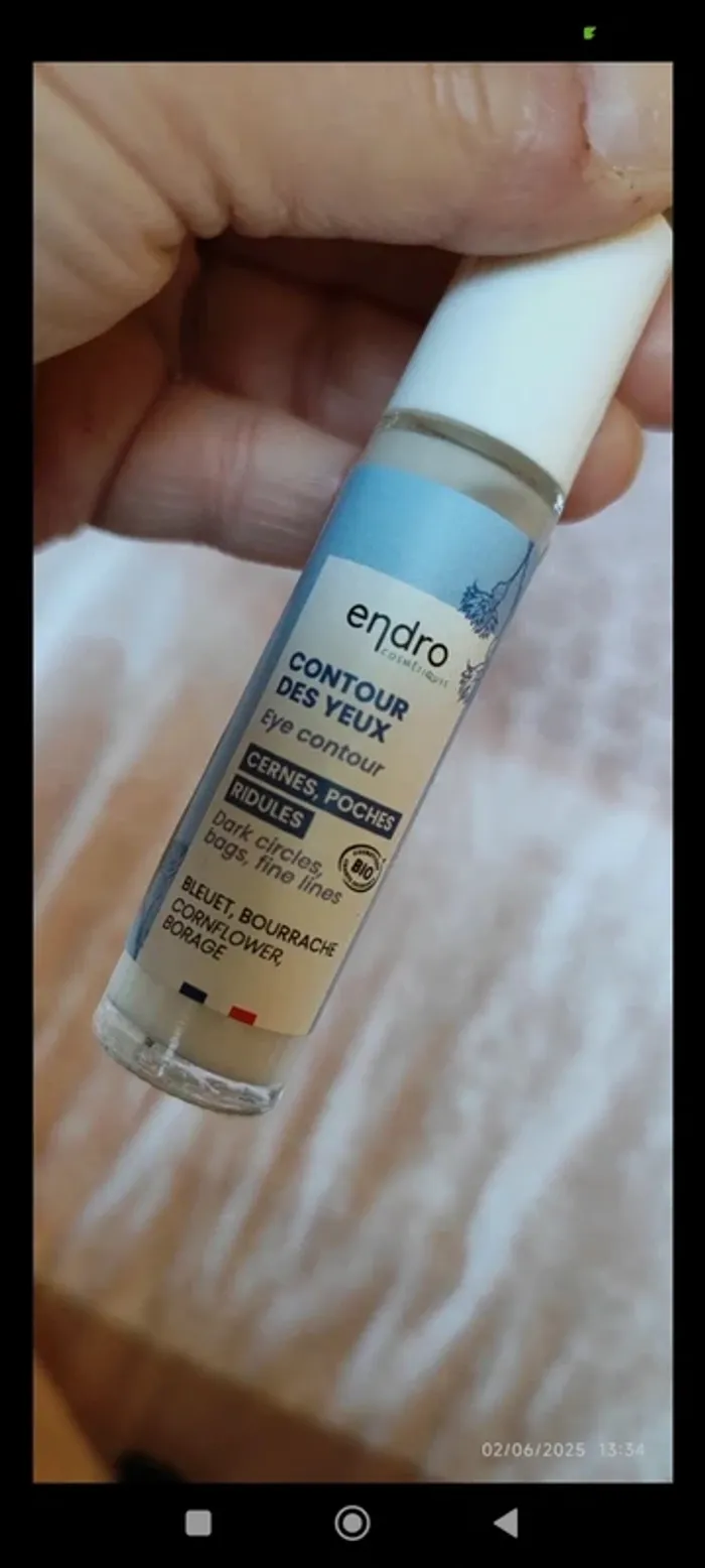 Endro Soin Contour des yeux Roll On Contour des yeux Bio Cernes Poches et Ridules 10 ml - photo numéro 2