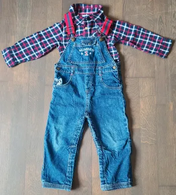 Ensemble salopette + chemise manches longues