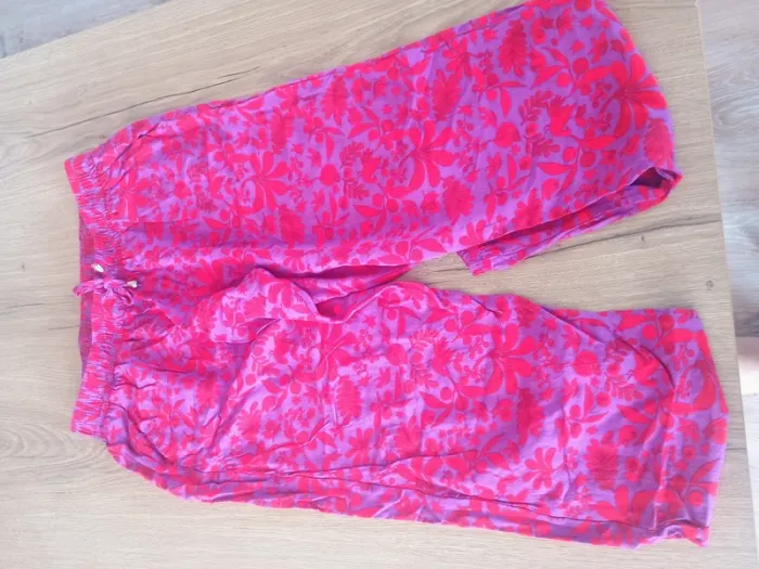 Pantalon 3/4  rose fuchsia et violet, taille 38 - photo numéro 5
