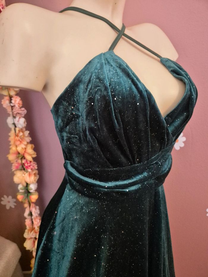 Robe pailleté verte L - photo numéro 3