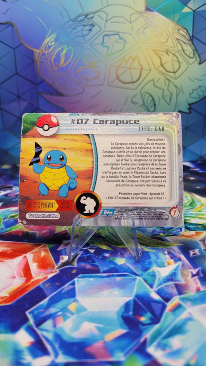 Carte Pokémon Topps n°07 Carapuce Series 1 FR - photo numéro 3