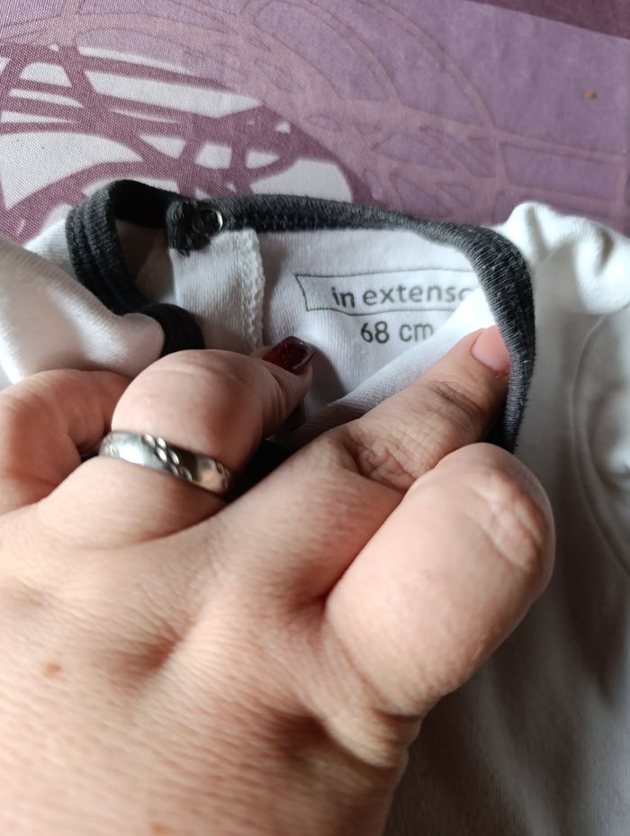 Pyjama blanc avec nounours, In Extenso, 6 mois - photo numéro 2