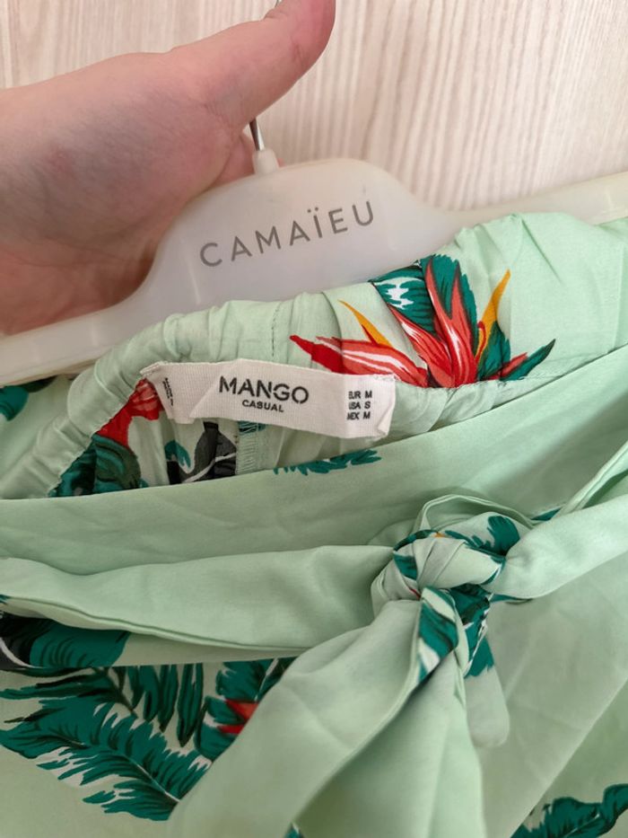 Pantalon taille haute jambes larges vert d’eau taille M Mango - photo numéro 6