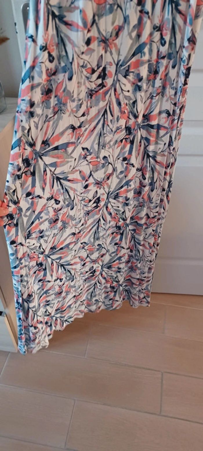 Magnifique robe longue femme floral blanc/bleu/rose - photo numéro 4