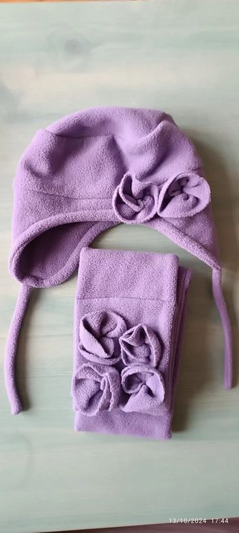 Ensemble bonnet et écharpe fille 3 mois