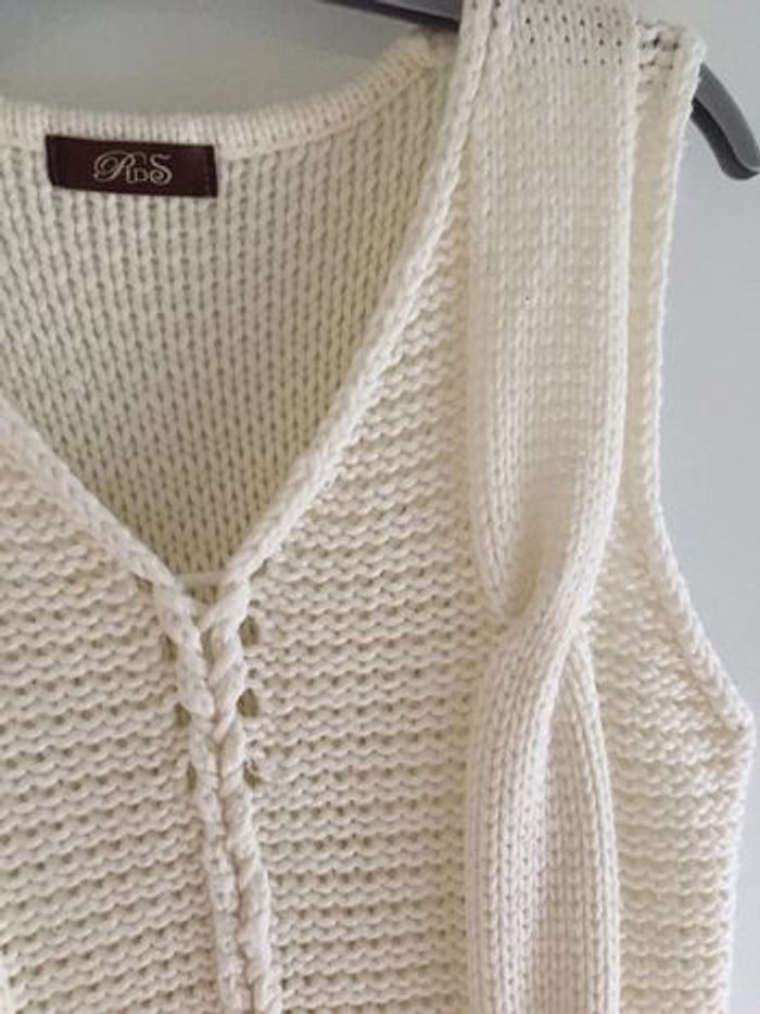 Gilet sans manches Écru Taille 38 - photo numéro 3