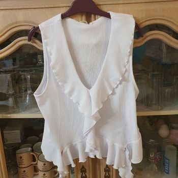 Très joli hait blanc col en V Cache-cache Taille XL 