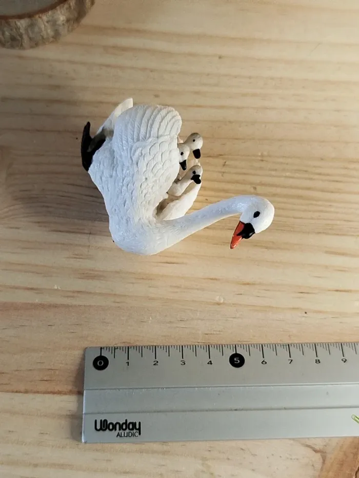 Figurine cygne blanc et ses bébés Animal de la campagne - photo numéro 6