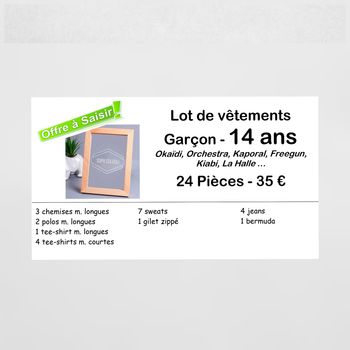 Lot vêtements garçon 14ans