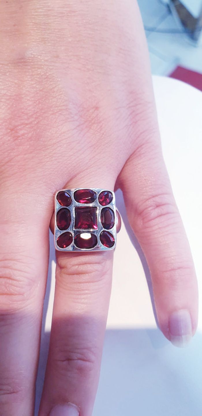 Superbe bague argent 925 et grenats - photo numéro 8