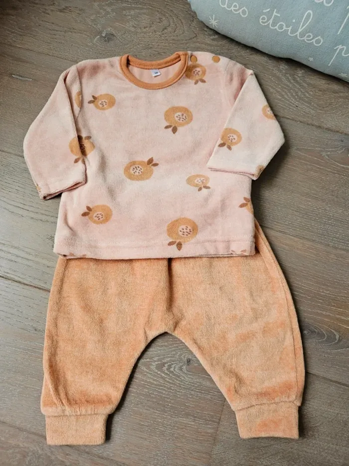 Pyjama velours mixte 1/3mois - photo numéro 2