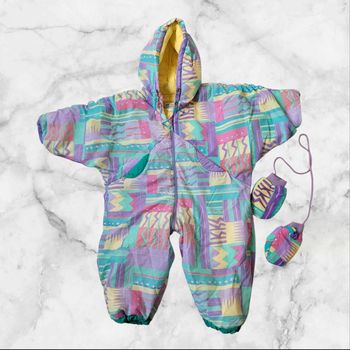 Combinaison + moufles vintage