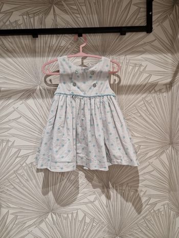 Jolie robe ObaÏbi rise blanche et turquoise