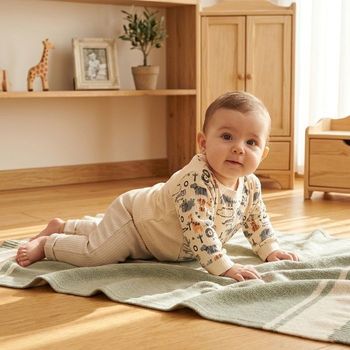 Ensemble Bébé Mixte 6–9 Mois Safari – Tenue Adorable Coton Côtelé Sable 