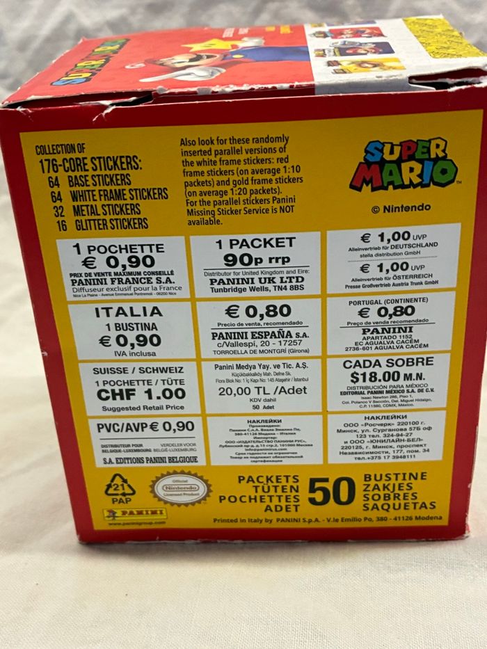 Box 50 sachets Panini stickers Super Mario - photo numéro 2