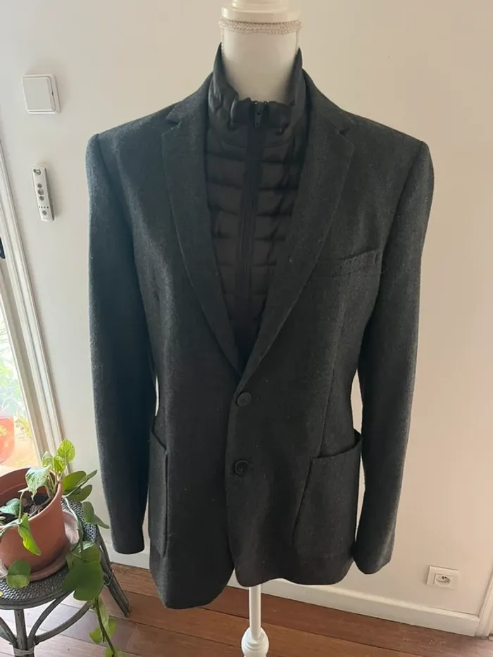 Blazer tweed laine mélangée et fausse doudoune amovible Brice taille 50 costume (soit 42 France) - photo numéro 2