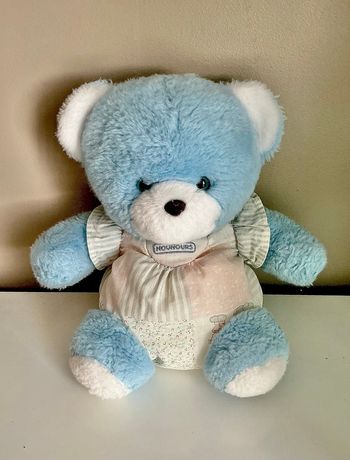 Peluche ours bleu