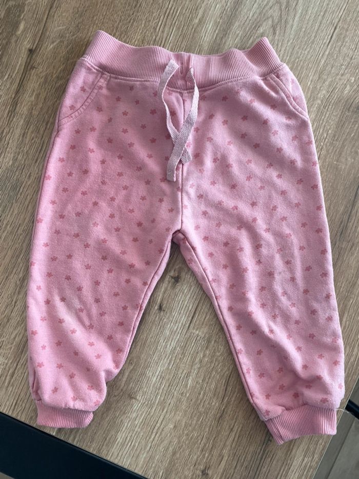 Pantalon Jogging rose à motif fleur 18 mois