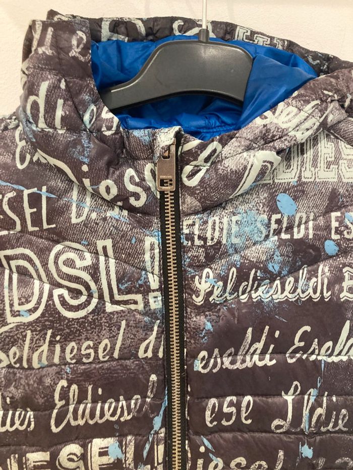 6 ans - manteau matelassé motifs intérieur bleu vif - photo numéro 2