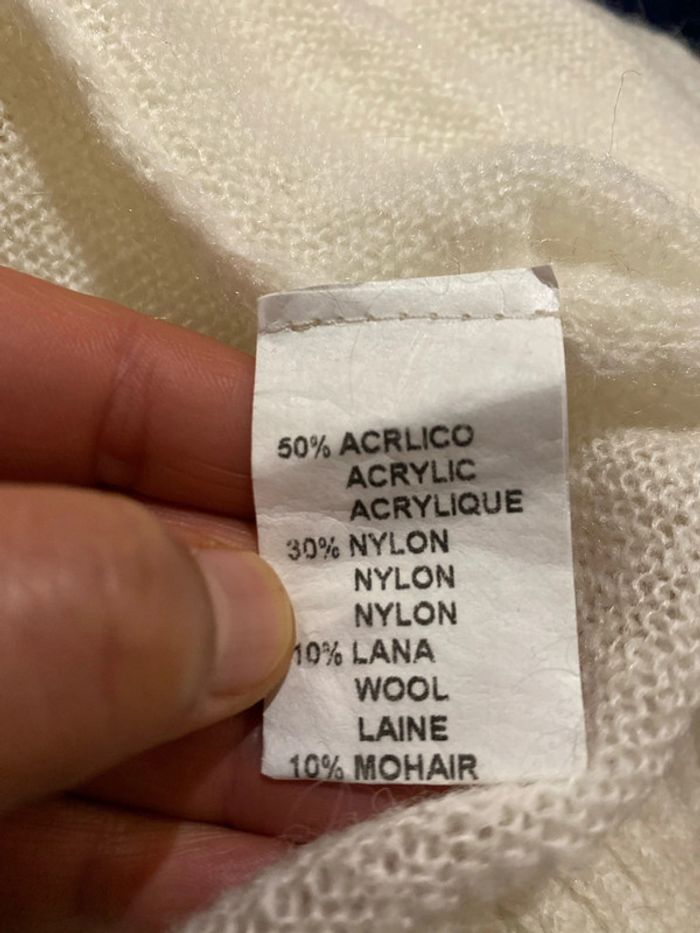 Superbe Pull Crème Maille Fine Col V Taille Unique - photo numéro 11
