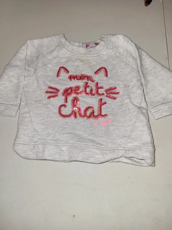 Sweat gris Dpam 6 mois