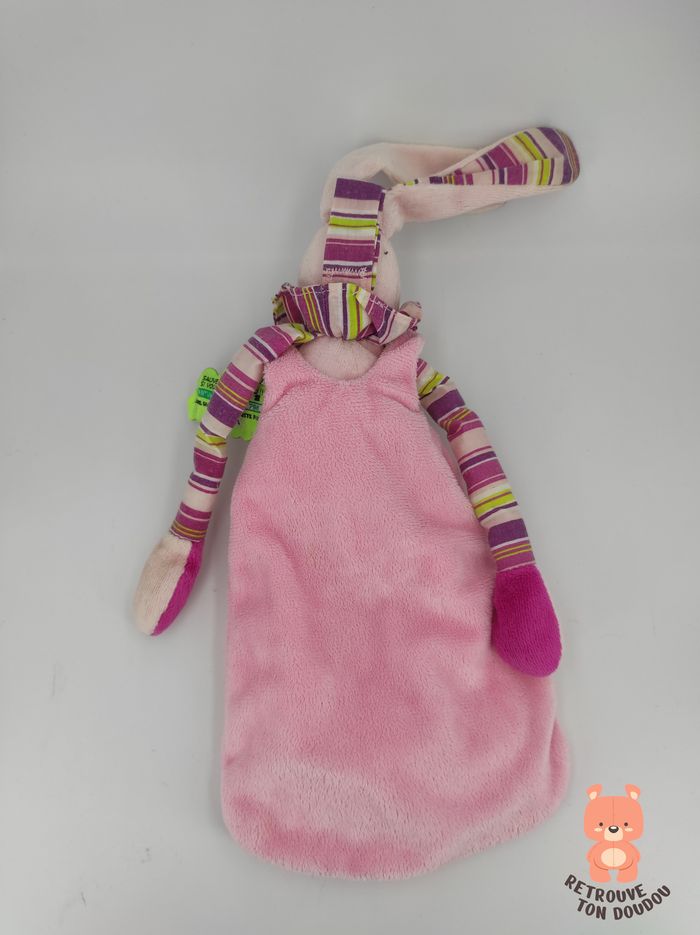 Doudou Lapin Rose Mauve Gigoteuse Doudou Tatoo - photo numéro 2