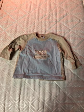 Pull beige et bleu catimini