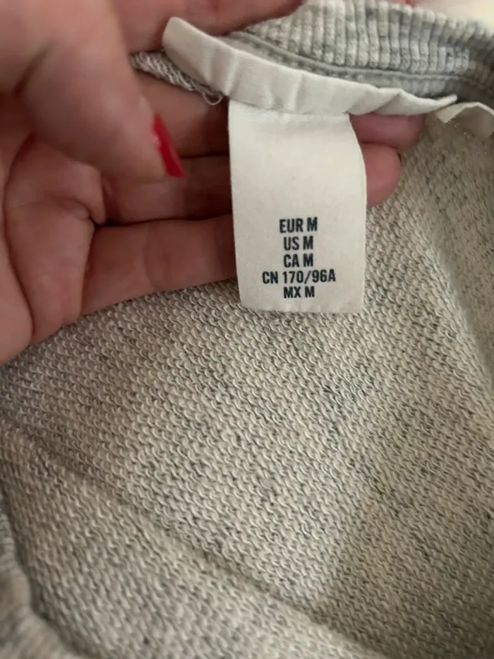 H&M sweat pull long gris chiné femme taille M - photo numéro 6