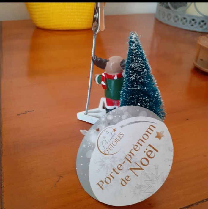 Neuf: Marque-place/Porte photo " Renne & Sapin - photo numéro 3