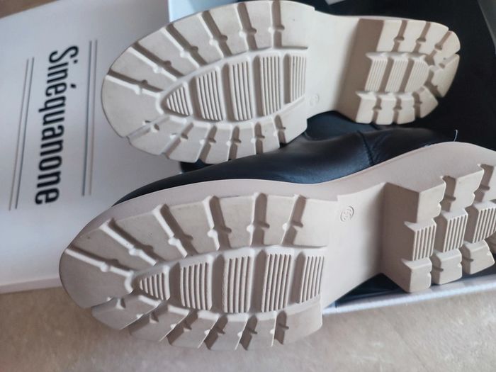 Bottes à plateforme Sinequanone - T39 - Cuir noir - photo numéro 4