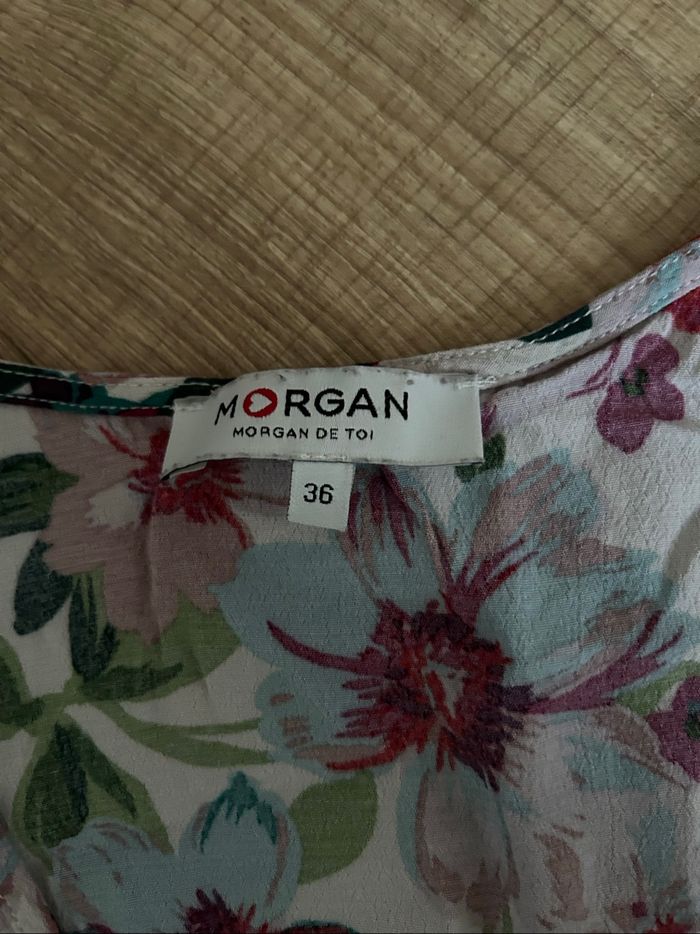 Blouse fleurie à manches courtes Morgan taille 36 TBE - photo numéro 9