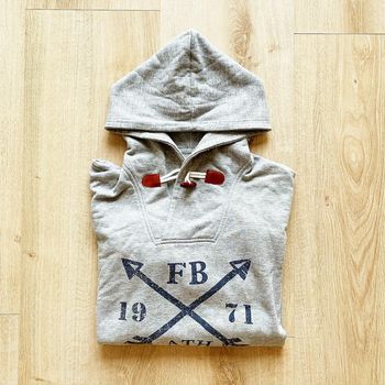 Fresh Sweat à Capuche Col à lacet gris Homme Exclusive Collection Y2K Vintage Urban (Taille L)