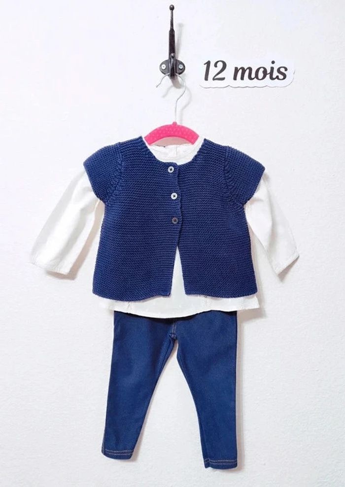Ensemble bébé fille 3 pièces taille 12 mois 👑