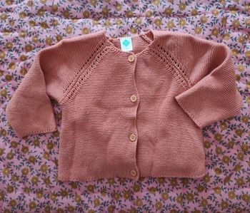 Cardigan rose, Tex, 12 mois