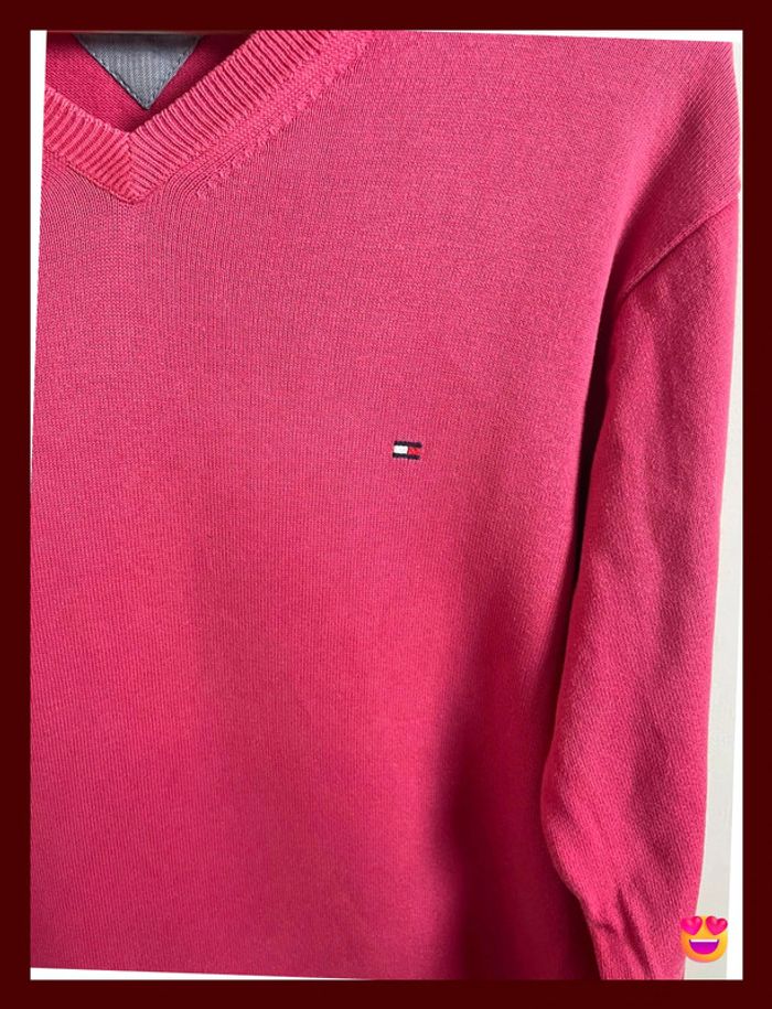 Pull Tommy Hilfiger – Homme – Taille L – Rose – Col V – État impeccable - photo numéro 2