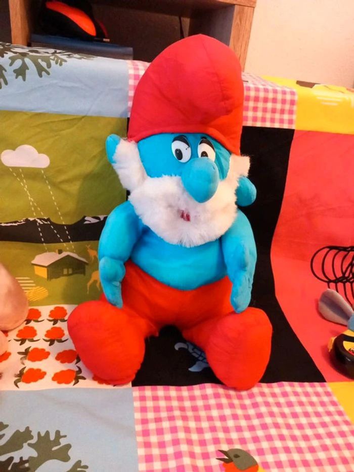 Peluche puffalump le grand schtroumpf 55cm bikin 1983 - photo numéro 2