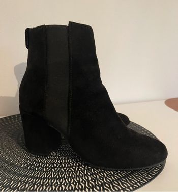 Bottines noir, effet velours, taille 38, Kiabi