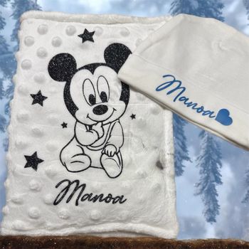 Protège carnet de santé Mickey et bonne de naissance 