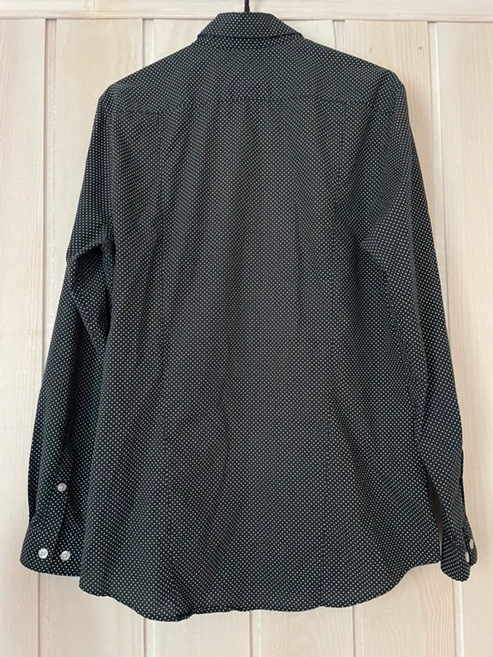 Chemise ML marine à pois blancs - H&M - M - photo numéro 2