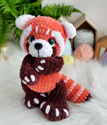 🦊 Peluche Panda Roux | Fait main