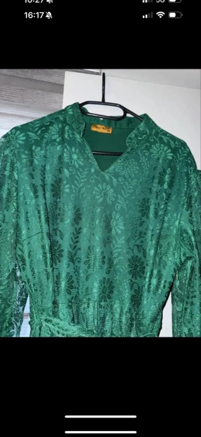 Robe longue manche vert taille 48 - photo numéro 5