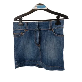 Mini jupe en jean Kookai - taille 36 - agraphe + zip - empiècements jeans A180