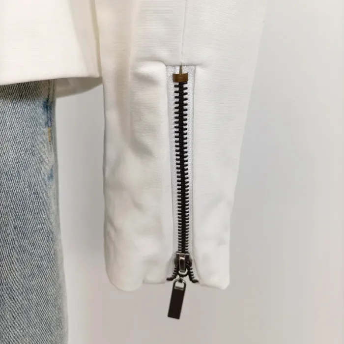Veste blanche printemps/ été élégante -  Xanaka taille 42 - zip style perfecto A1539 - photo numéro 7
